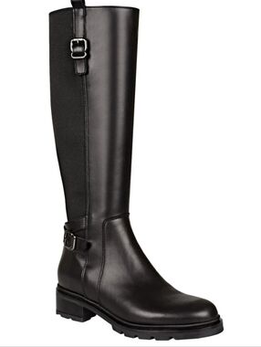 La Canadienne Women's Tall Black Riding Boots with Buckle Detail Size 7